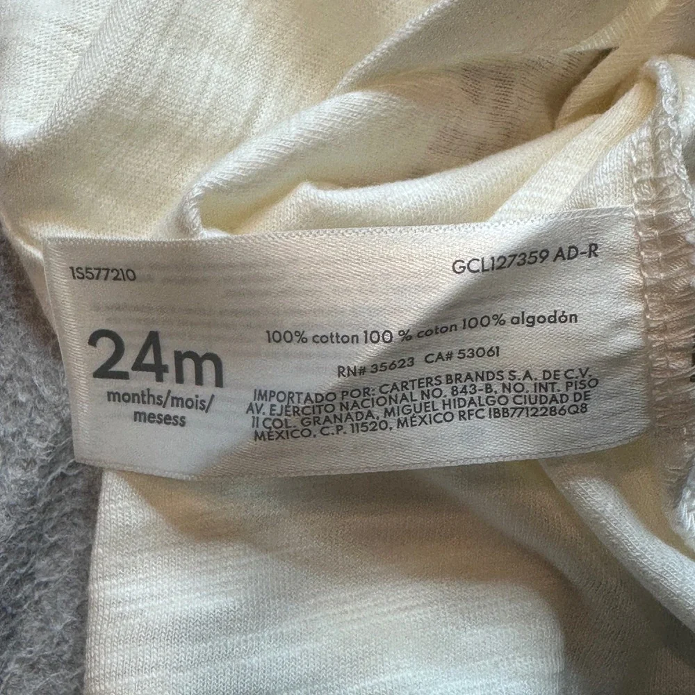 Carter's T-Shirt Kids 24M White Seek Go Adventure‎ Raglan Slub Cotton 1S577210